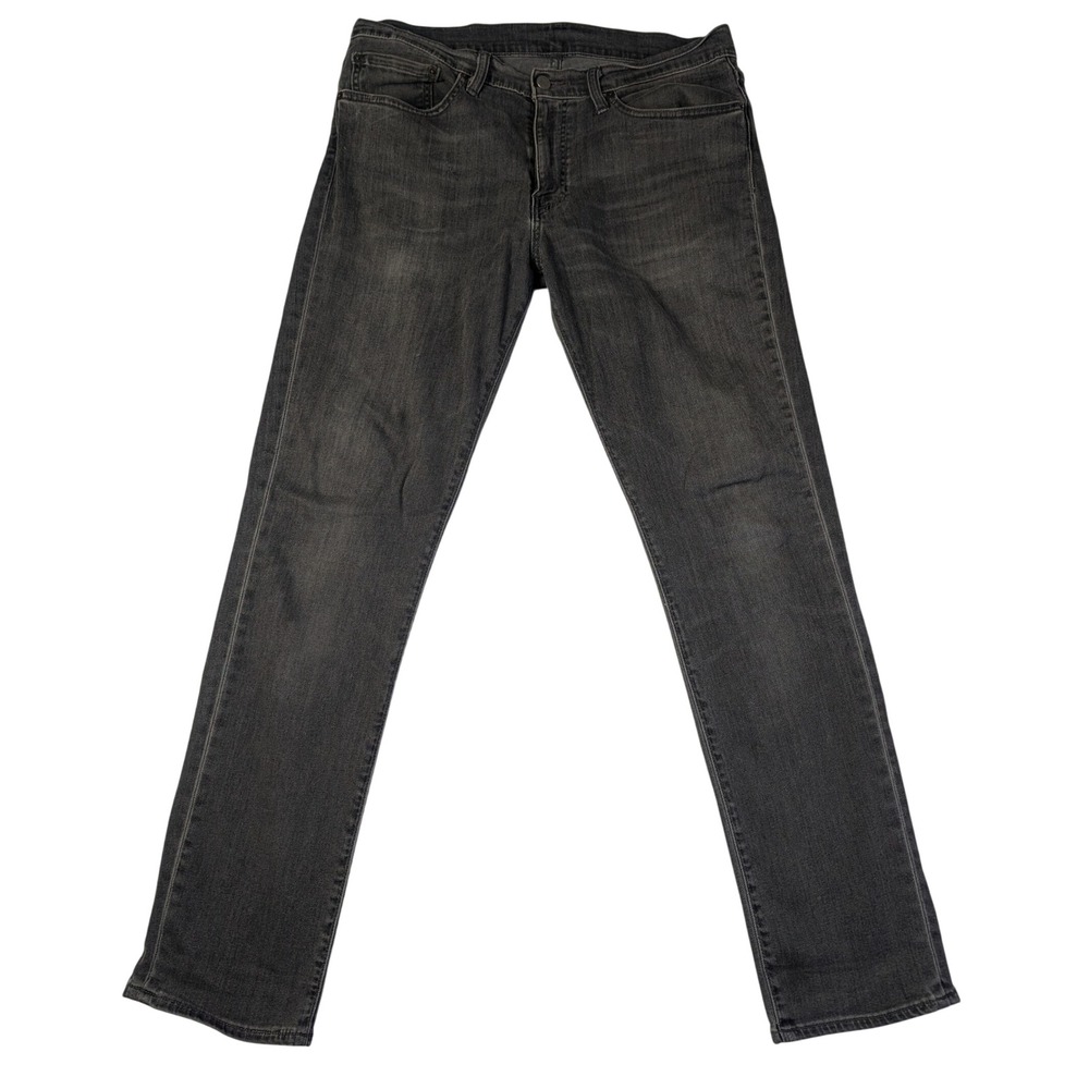 Levis 511 Slim Fit Mens Jeans 34x32 Black Label Washed Black Stretch Denim